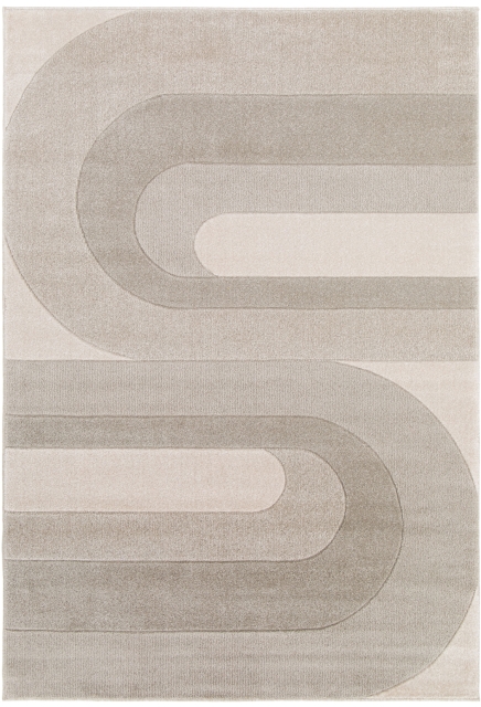 Tapis Frisé à Poils longs Crème et Taupe - EON - 160 x 230