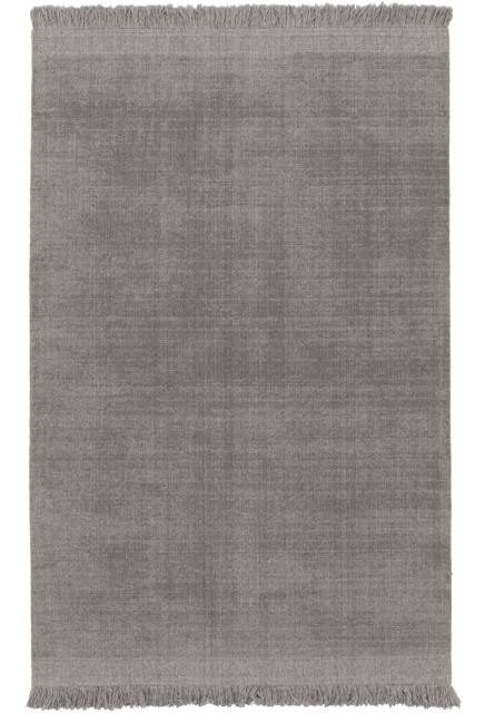 Grey hand-woven wool and cotton rug - KARUR - 200 x 290