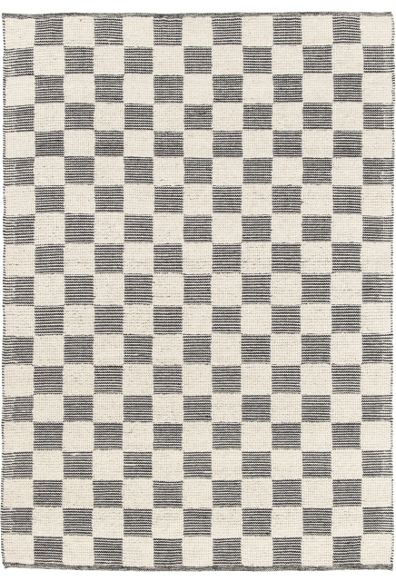 Hand-woven Wool and Cotton Damier rug - SQUARE - 200 x 290