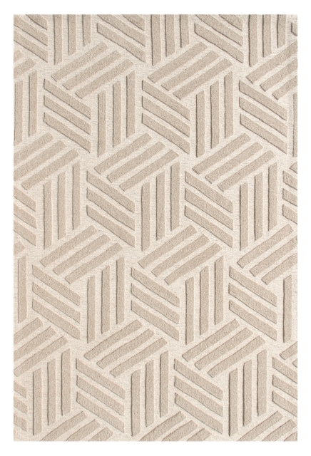 Tapis en Laine et Coton Crème et Lin- TUFTEA - 120 x 170