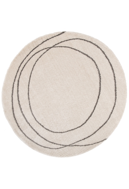 Tapis Rond Crème et Noir - DOLCE - ∅ 160