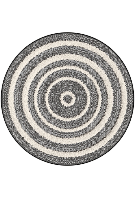 Oval long pile carpet Grey - GAIA - 160 x 160