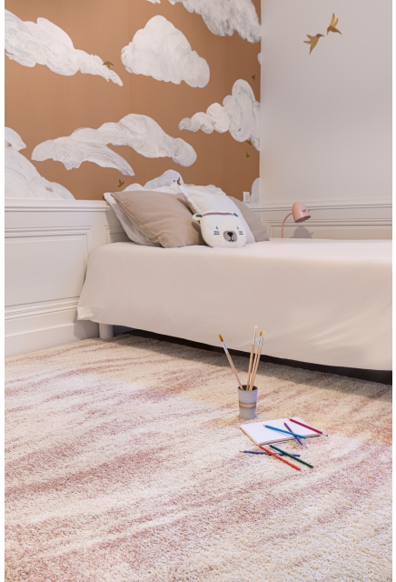 Tapis Moderne Crème et Rose - OUREA - 120 x 170