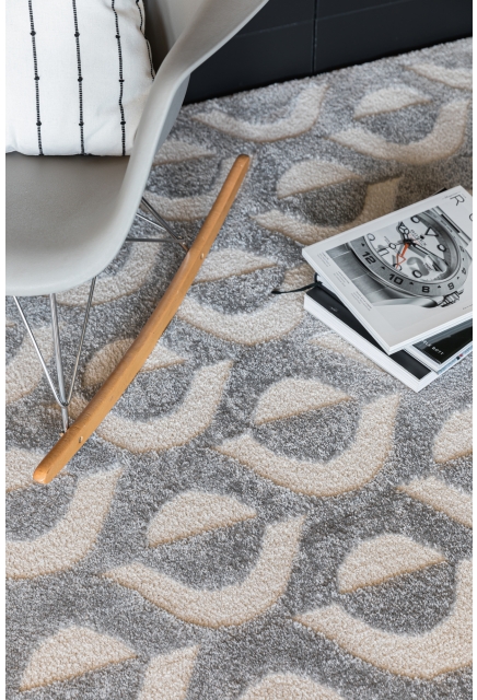 Rug Japandi Gris et Creme - HERA - 120 x 170