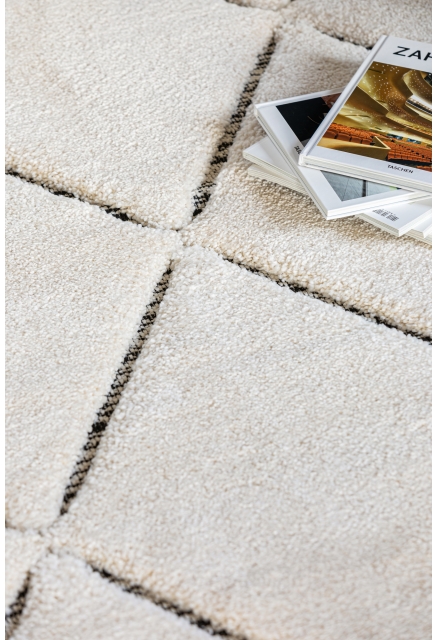 Thick cream and black rug - ATHENA - 200 x 290