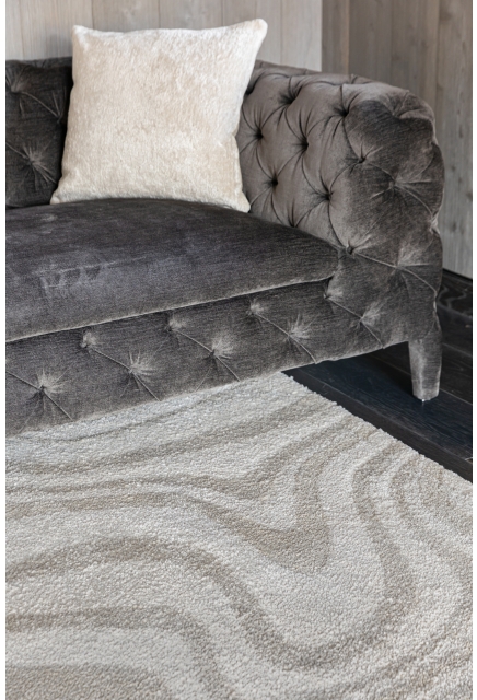 Abstract rug Creme and Taupe - ARTEMIS - 160 x 230