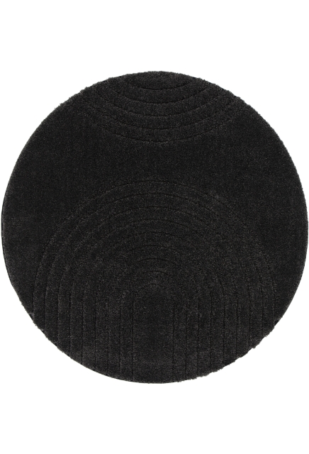 Thick Oval Black Carpet - ATHENA - 160 x 160