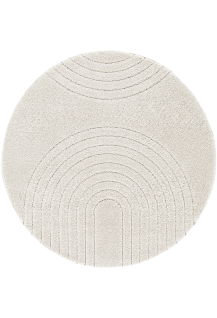 Tapis Épais Rond Crème - ATHENA