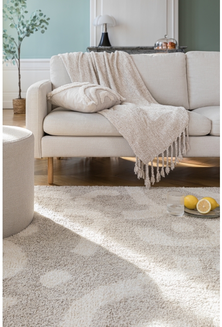 Creme and Grey rug - OUREA - 120 x 170